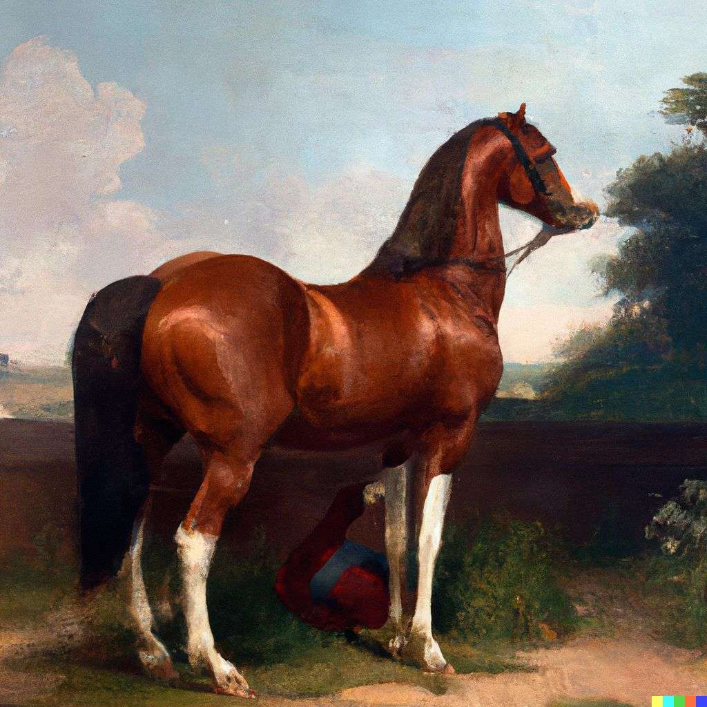a horse, painting by Edmund Blair Leighton